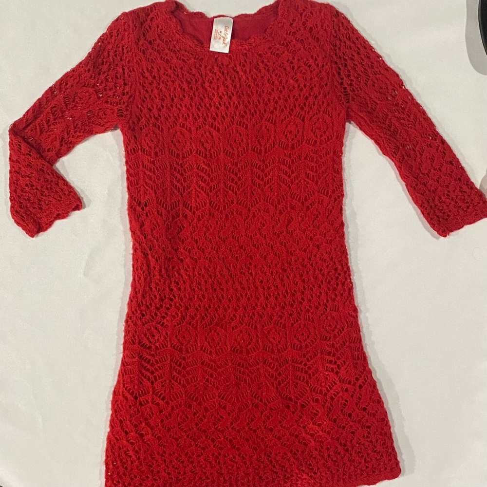 Cat and jack red sweater dress size 7/8